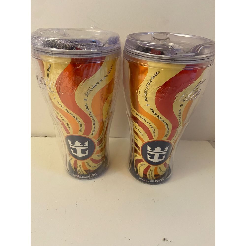 2 Royal Princess Coca Cola‎ Tumbler Lot New